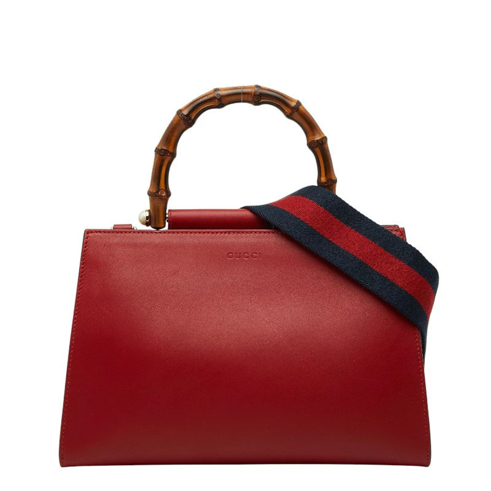 Gucci Bamboo 2way Shoulder Bag Multi Calf Hair Leather